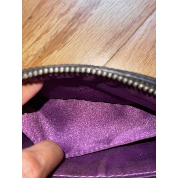 Coach Poppy Signature Monogram Wristlet Clutch Purse Wallet Silver Black Brown - Picture 12 of 16